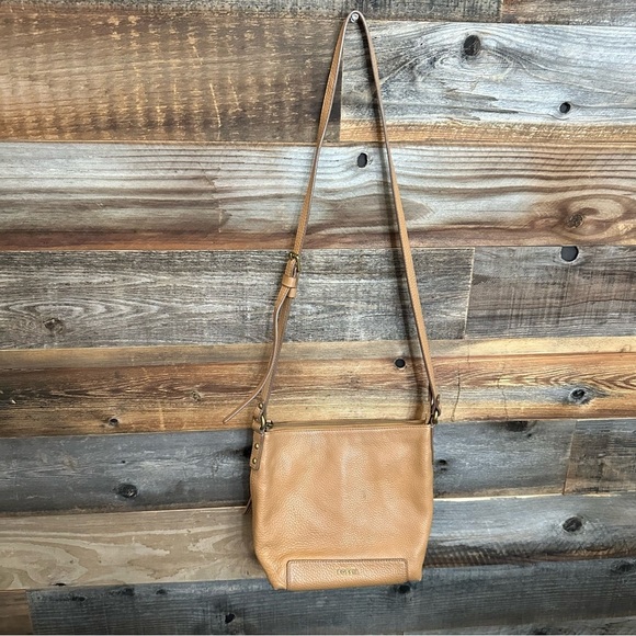 Vintage Fossil Brown Pebbled Leather Crossbody Bag Adjustable Strap Purse - Picture 1 of 15